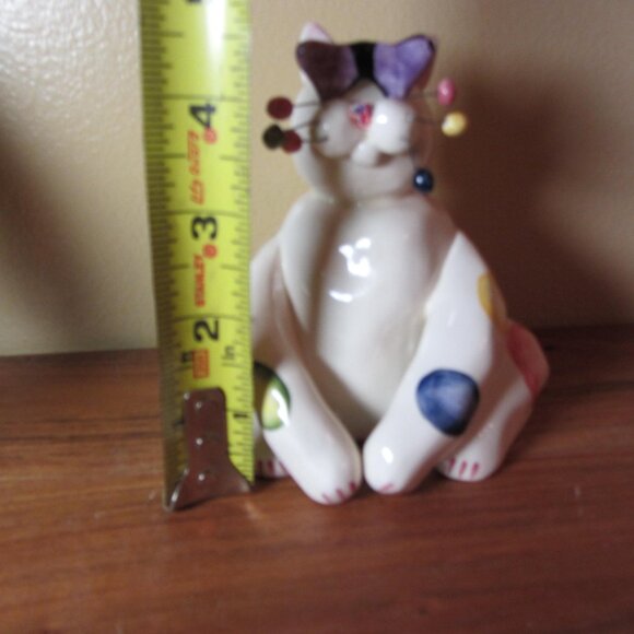 Whimsiclay by Amy Lacombe Heart Sunglasses Cat Figurine vintage 2001 (W3759) - Picture 4 of 7